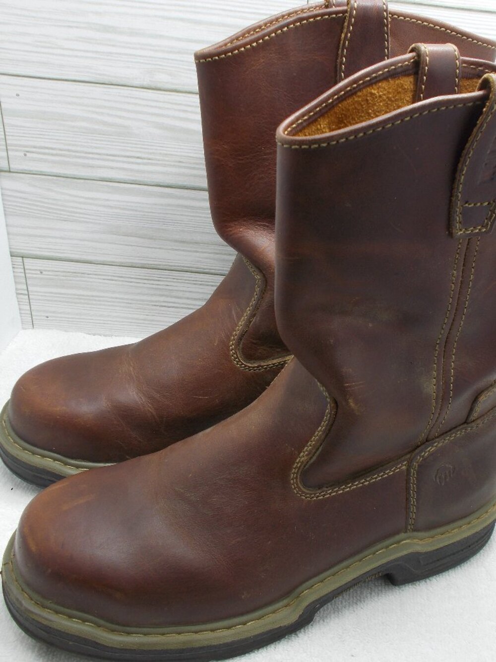 Wolverine Men's Raider 10" Steel Toe Wellington Work Boots Size 8.5 EW